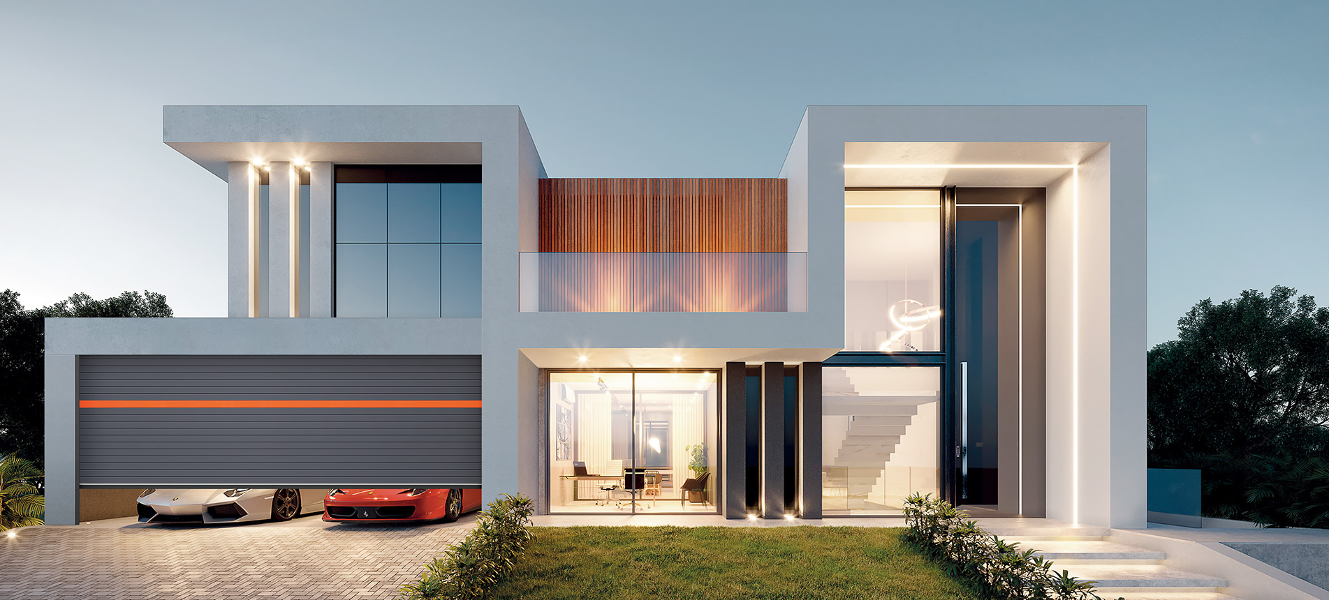 智能別墅車(chē)庫(kù)門(mén)，智慧生活與人體美學(xué)